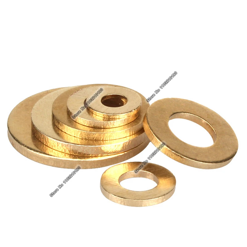 2-500Pcs DIN125 Brass Flat Washer M2 M2.5 M3 M4 M5 M6 M8 M10 M12 M14 M16 M18 M20 M24 Plain Gasket Shim Copper Metal Meson Spacer