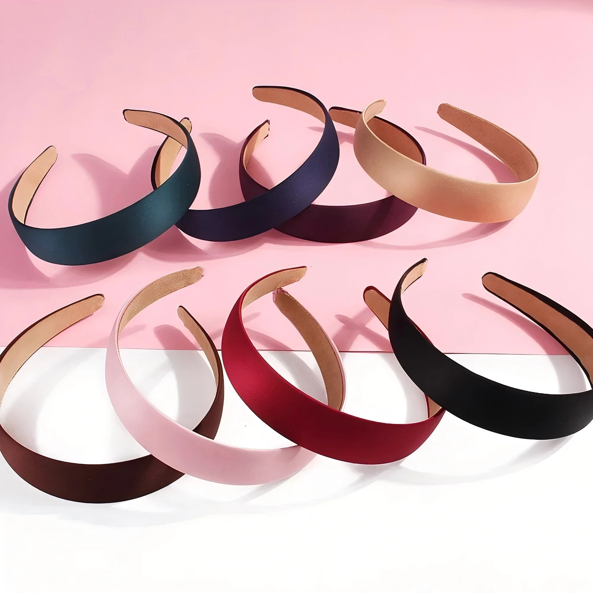 1/3/6Pack Satin Headband 1.2Inch Wide Women Girl NonSlip Fashion HairBand Diy Holiday Accessories Diademas Coreanas Para Mujer