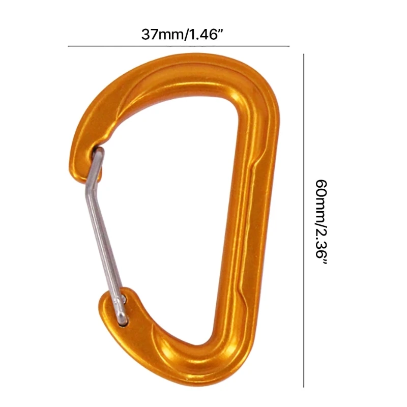 2 Stück D-förmiger Clip-Haken, Karabinerhaken, Outdoor-Wanderungen, Federschnapper, Clip-Haken, Bergsteigen, Schnalle,