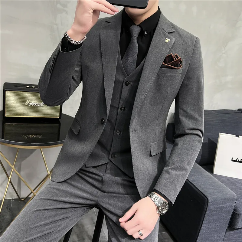 7170 Slim Fit Ein knopf einfarbiger Anzug