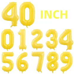 40inch Number Balloon 1 2 3 4 5 6 7 8 9 0 Baby Happy Birthday Party Balloons Duck Yellow Ballon Age 100 Days Helium Supported