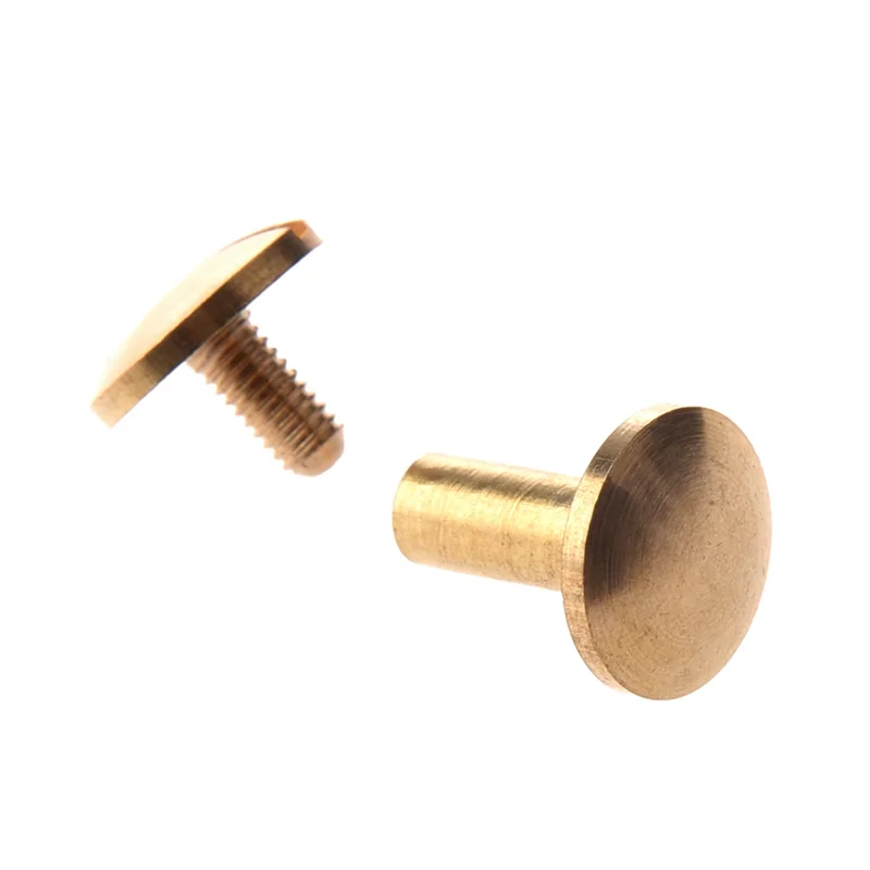 

A02F-40X Arc Solid Brass Button Stud Screw Nail Screw Back Leather Rivet Belt 10Mm