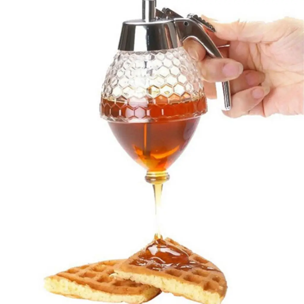 Acrylic Honey Syrup Dispenser Clear Serving Jar Storage Cup Kitchen Utensils for Dining Table