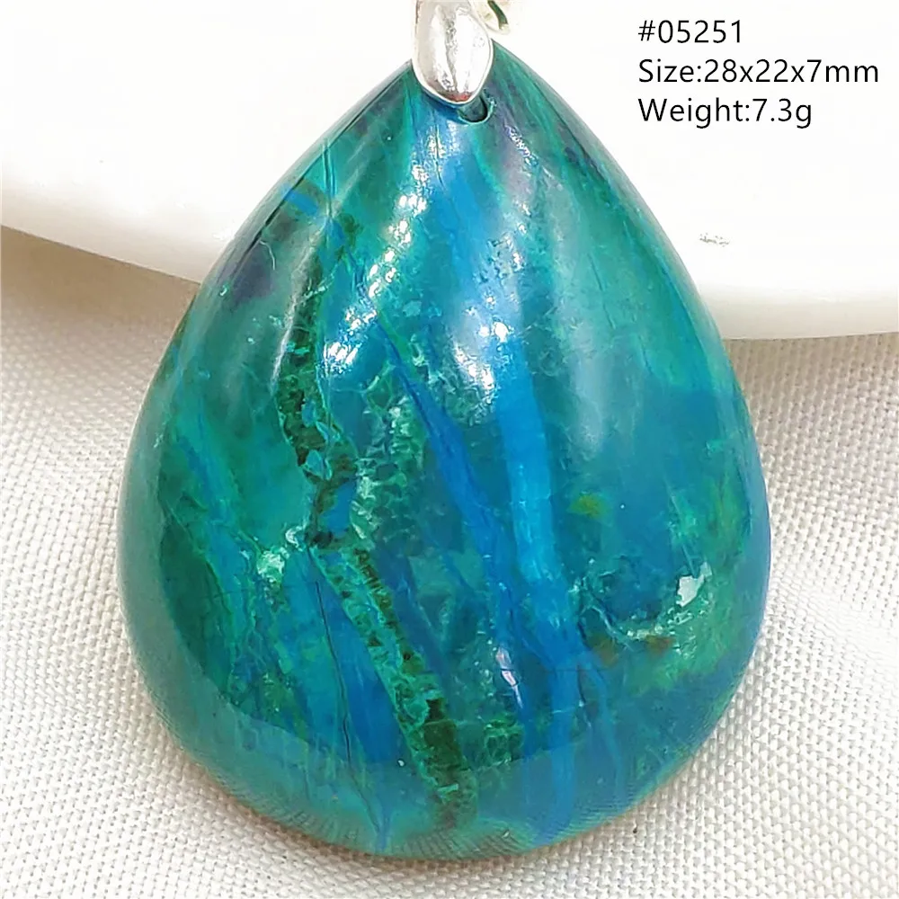 Natural Azurite Malachite Blue Chrysocolla Pendant Necklace Azurite Gemstone For Women Men Water Drop Necklace AAAAAA