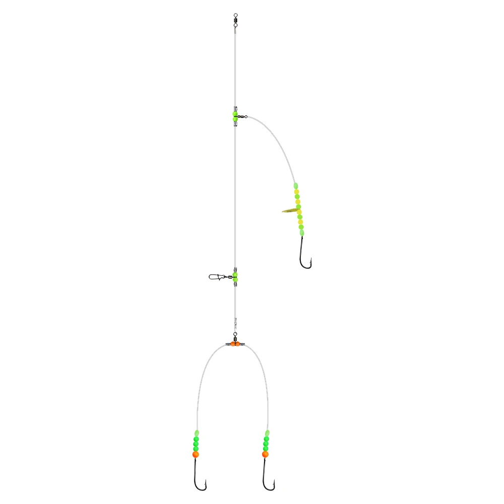 ZYZHE 1/3/5 Stück Surf-Angelrigs, Flachfisch-Rigs, vorgebundene handgefertigte High&Low-Rigs, ideal für Flachfisch, Barsch, Schnapper – Detail 8