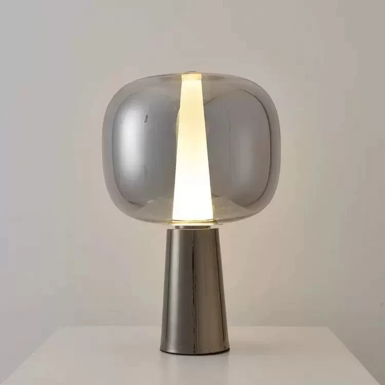 

Nordic Modern Simple Light Luxury Glass Bedside Table Lamp Designer Hotel Bedroom Led Decorative Table Lamp