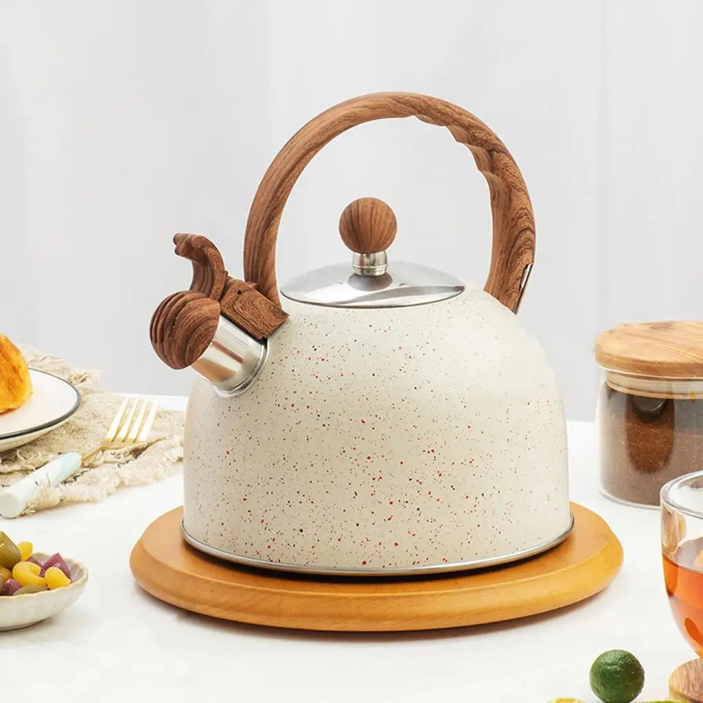 2.5L Stainless Steel Whistling Tea Kettle Stovetop Teapot Food Grade Water Kettle for Gas Induction Gas Electric Applicable