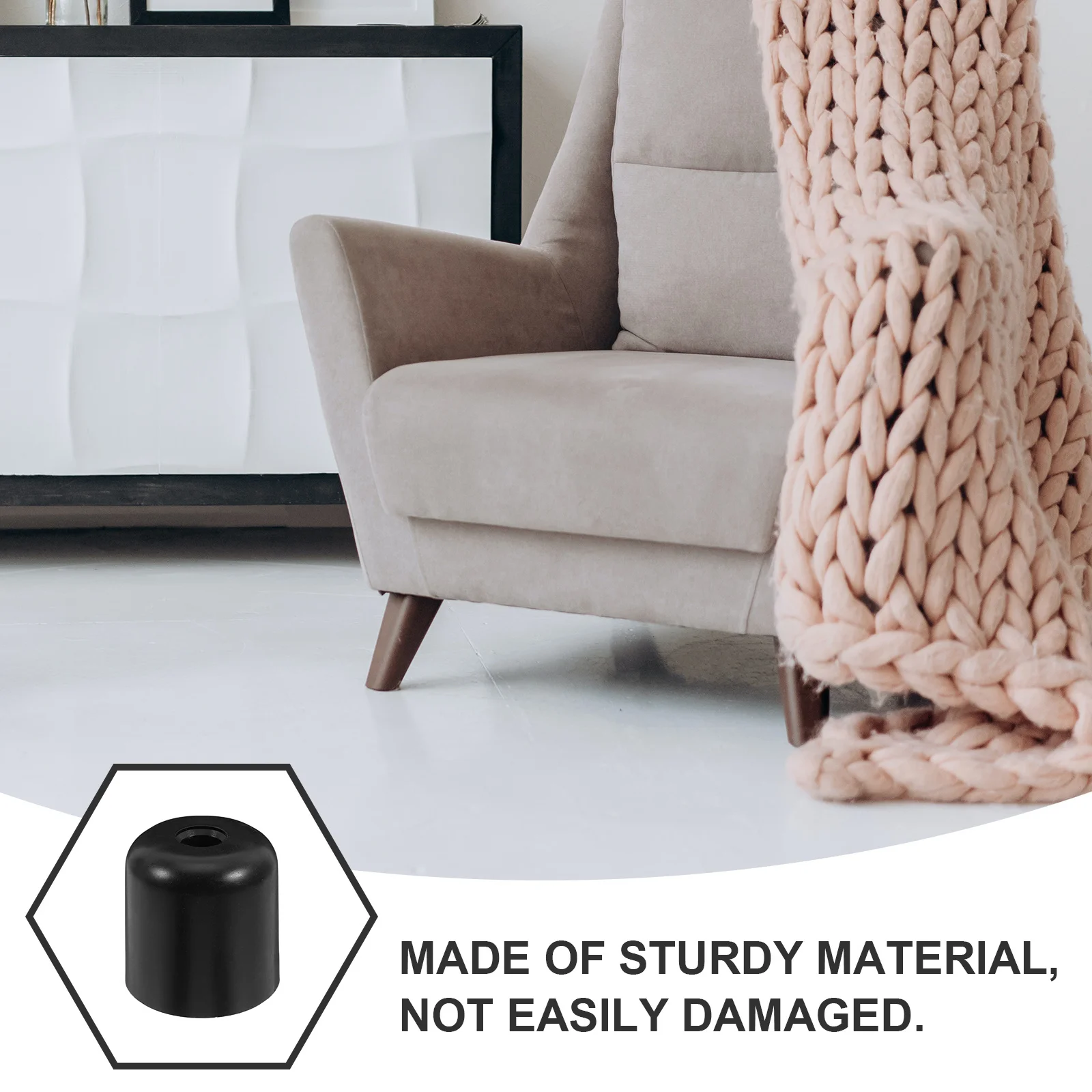 4 pezzi 5 cm gambe per mobili in ABS conico rotondo nero per divani tavoli divani supporto stabile installazione facile moderno ed elegante