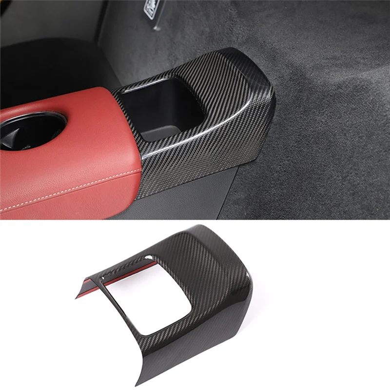 Car Armrest Box Rear Storage Compartment Cover Trim Carbon Fiber for Toyota Supra GR A90 A91 MK5 2019 2020 2021 2022