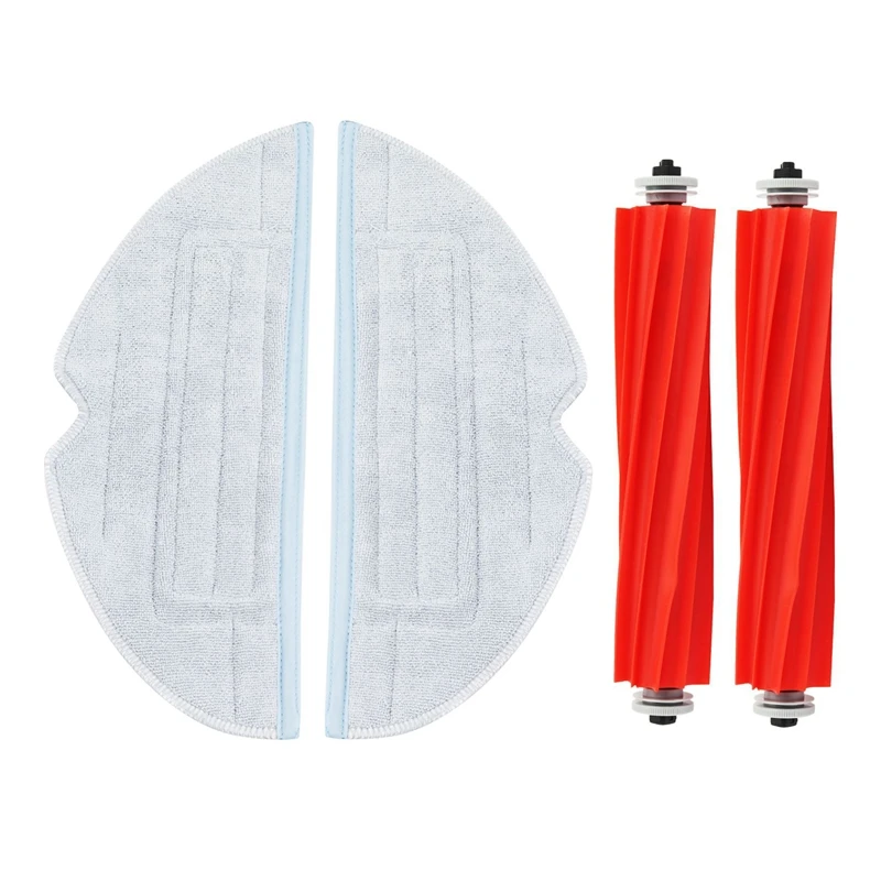 إكسسوارات قطع غيار المكنسة الكهربائية ، فرشاة اللف الرئيسية ، خرقة ممسحة لـ شاو روبوروك T7S ، T7plus ، S7 ، 4