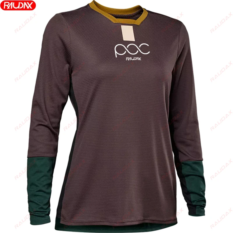 

RAUDAX POC Women's MTB Bicycle Riding Shirt Autumn Downhill Off Road Riding T-shirt Spring Motorcycle Off Road Riding T-shirt