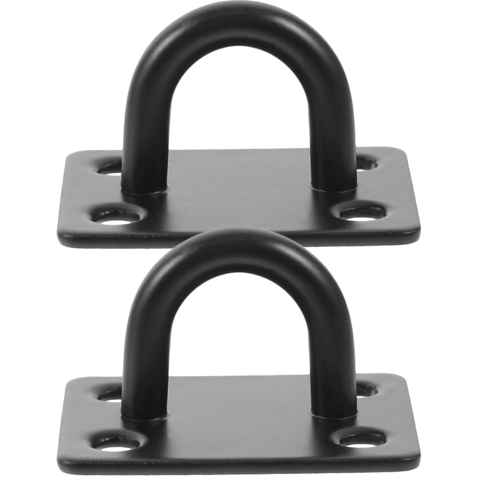 

2 Pcs Carabiner Fixed Hammock Hook Heavy Duty Anchor Hooks Ceiling Mount Black Pad Eye Plate