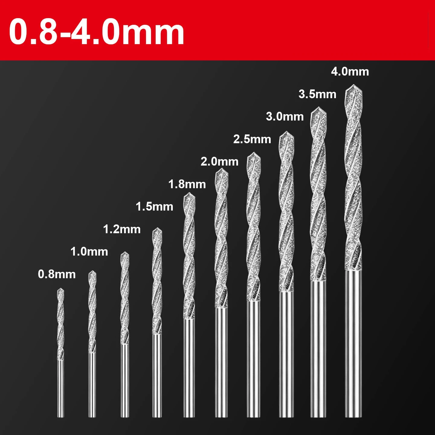 5/10pc Jade Drilling Drill Bit 45degree Drill Tip For Jade Jewelry Stone Hole Drilling 0.8-4mm Round Shank Jade Drill Bits