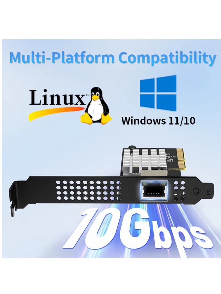 Karta sieciowa Lekuo PCIe 3.0 X4 z 1 portem 10G RJ45 – Realtek RTL8127 (PXE) do serwerów i stacji roboczych — zdjęcie produktu 7