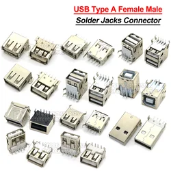 5PCS USB Type A Standard Port Female Male Solder Jacks Connector PCB Socket USB-A type USB-AF AF