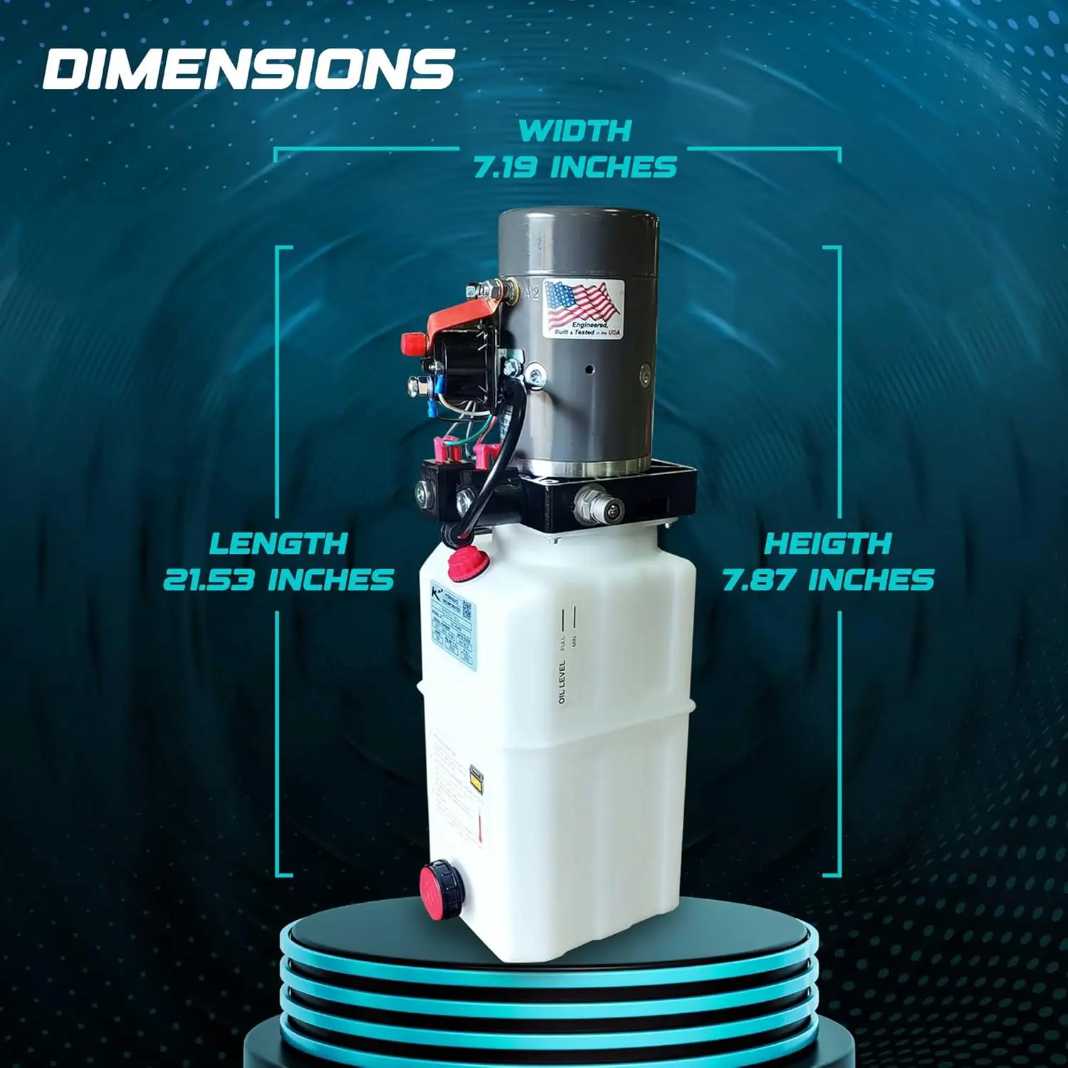 Bloc d'alimentation hydraulique compact, simple, double effet, capacité de 6 pintes pour un fonctionnement fluide, 12VDA6Q, 12 VDC