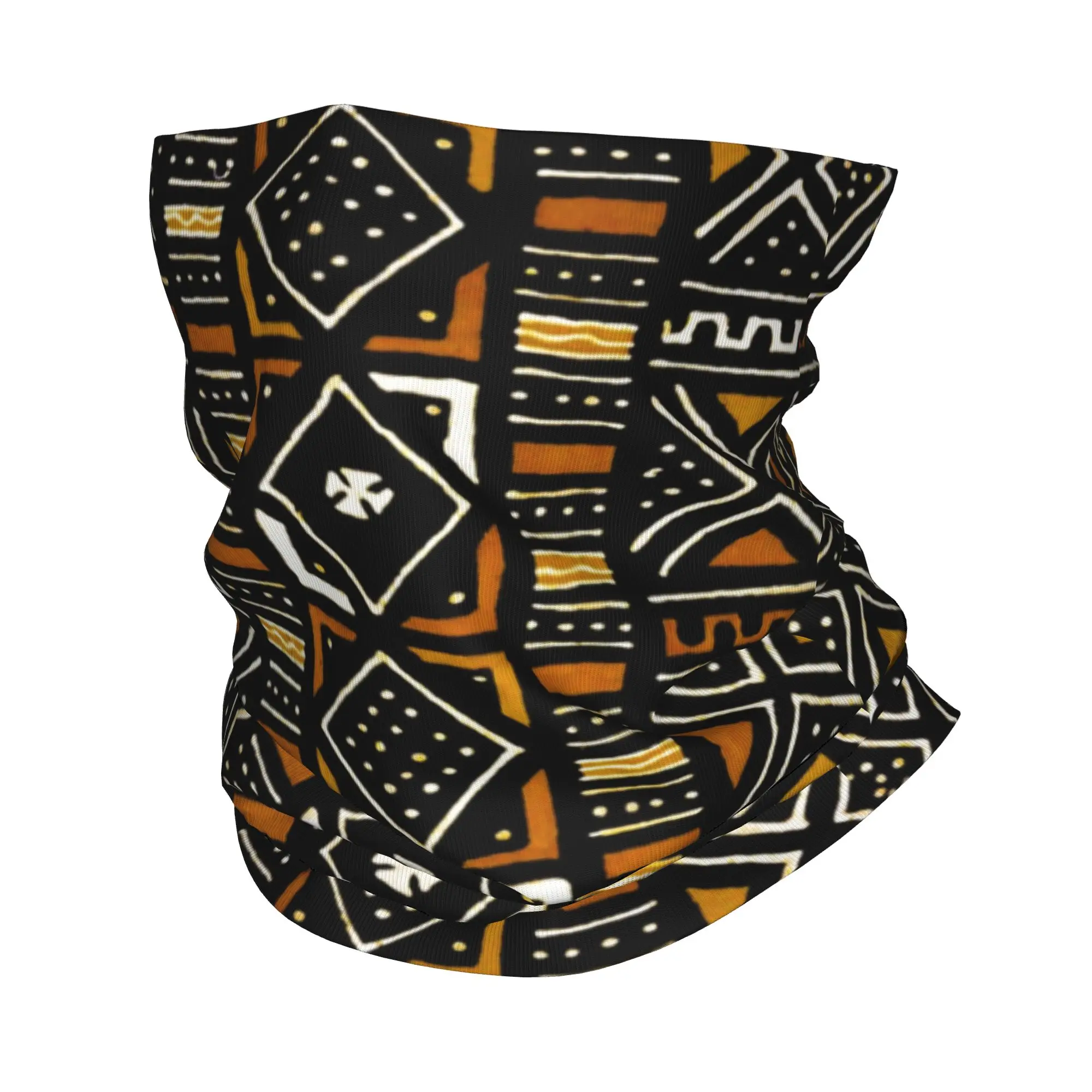 African Bogolan Bandana Winter Neck Warmer Women Windproof Wrap Face Scarf for Hiking Africa Ethnic Tribal Art Gaiter Headband