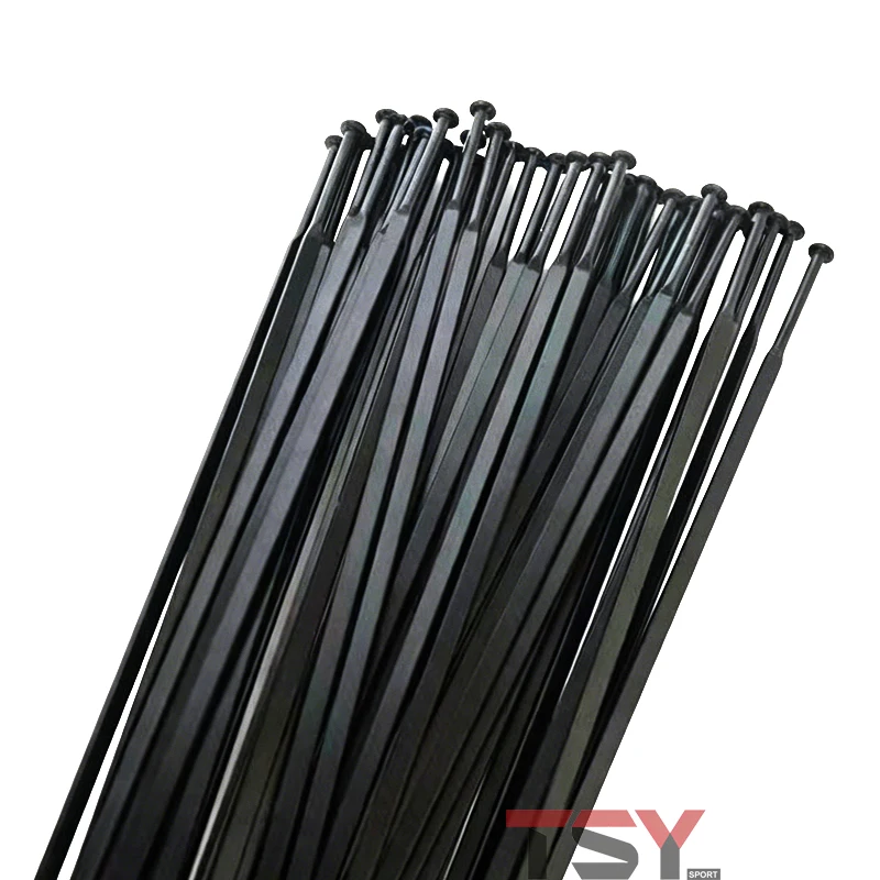 20 Stück Gerade Flache Speichen 14G Schwarzer Stahl Rays MTB Rennrad Speichen 700C Aero 3,0mm Flache Speichen+Messingnippel 260-298mm – Detail 9