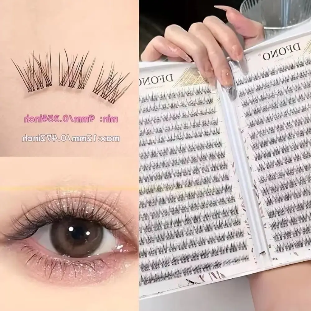 384pcs Fish Tail Individual Lash Clusters 10-12mm Reusable DIY Eyelash Extensions Perfect for Daily Makeup And Salon Use