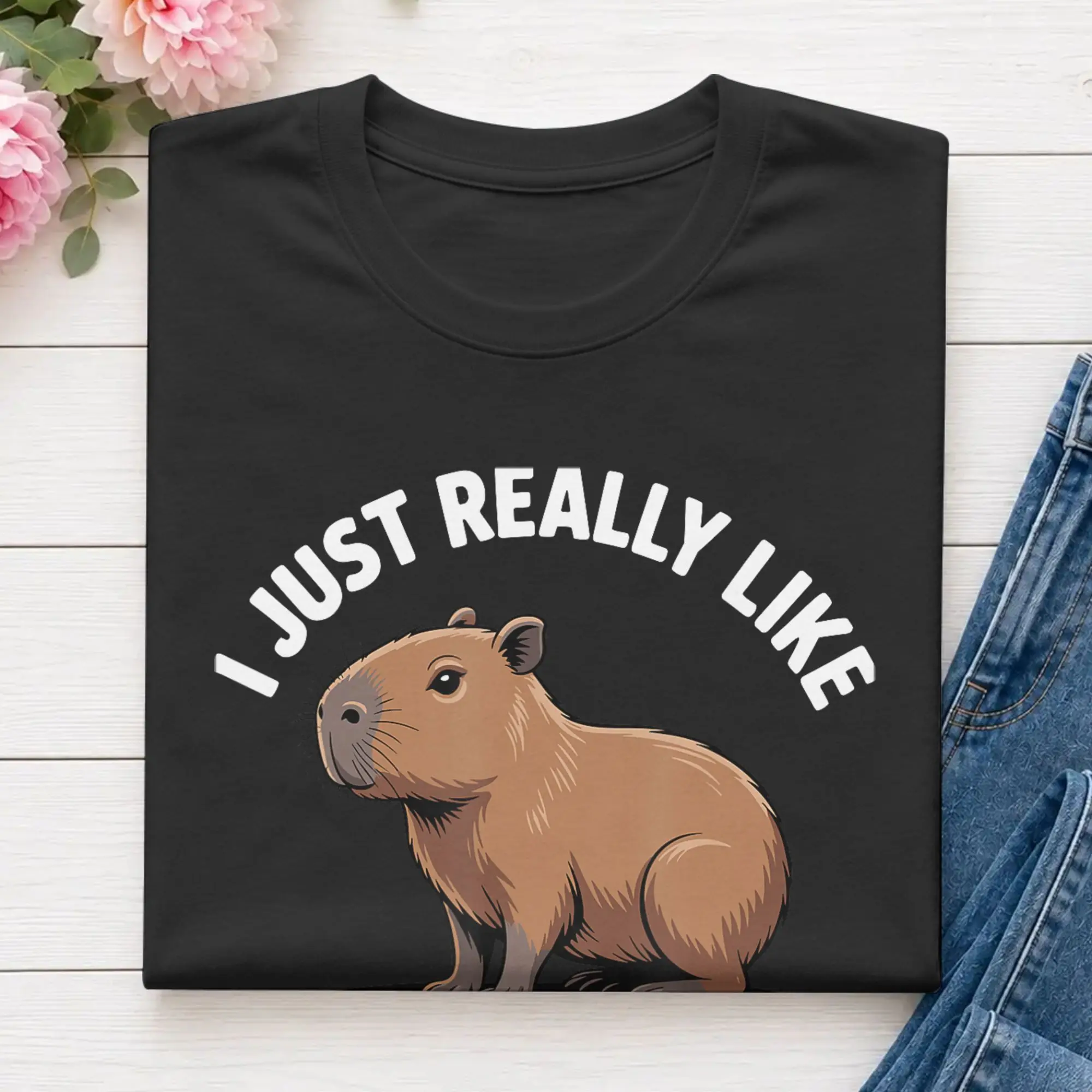Funny Capybara Art for Men Women Kids Capy Rodent Capybara T Shirt Beach  Cotton T-Shirts For Couple Tee Shirt Short Sleeve Tees
