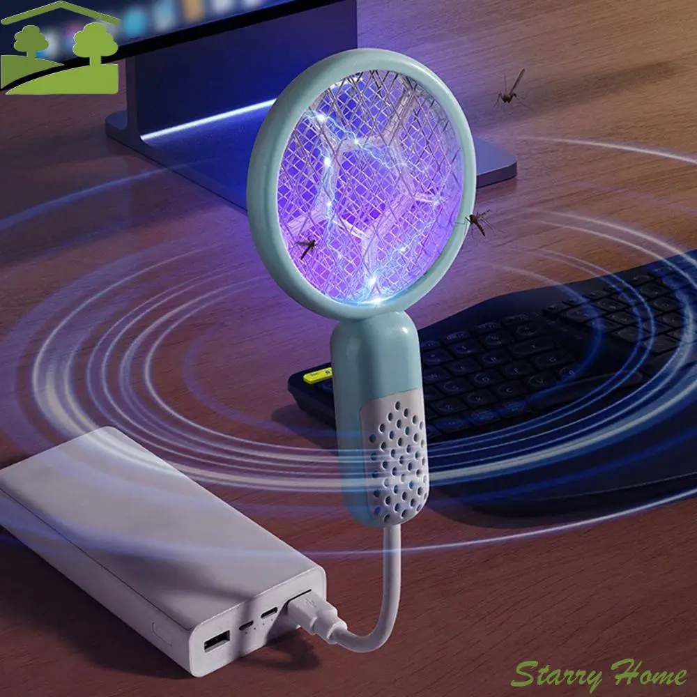 

Mini USB Mosquito Swatter Electric Shock Security Net Insect Racket Simple Portable Fly Bug Zapper Summer