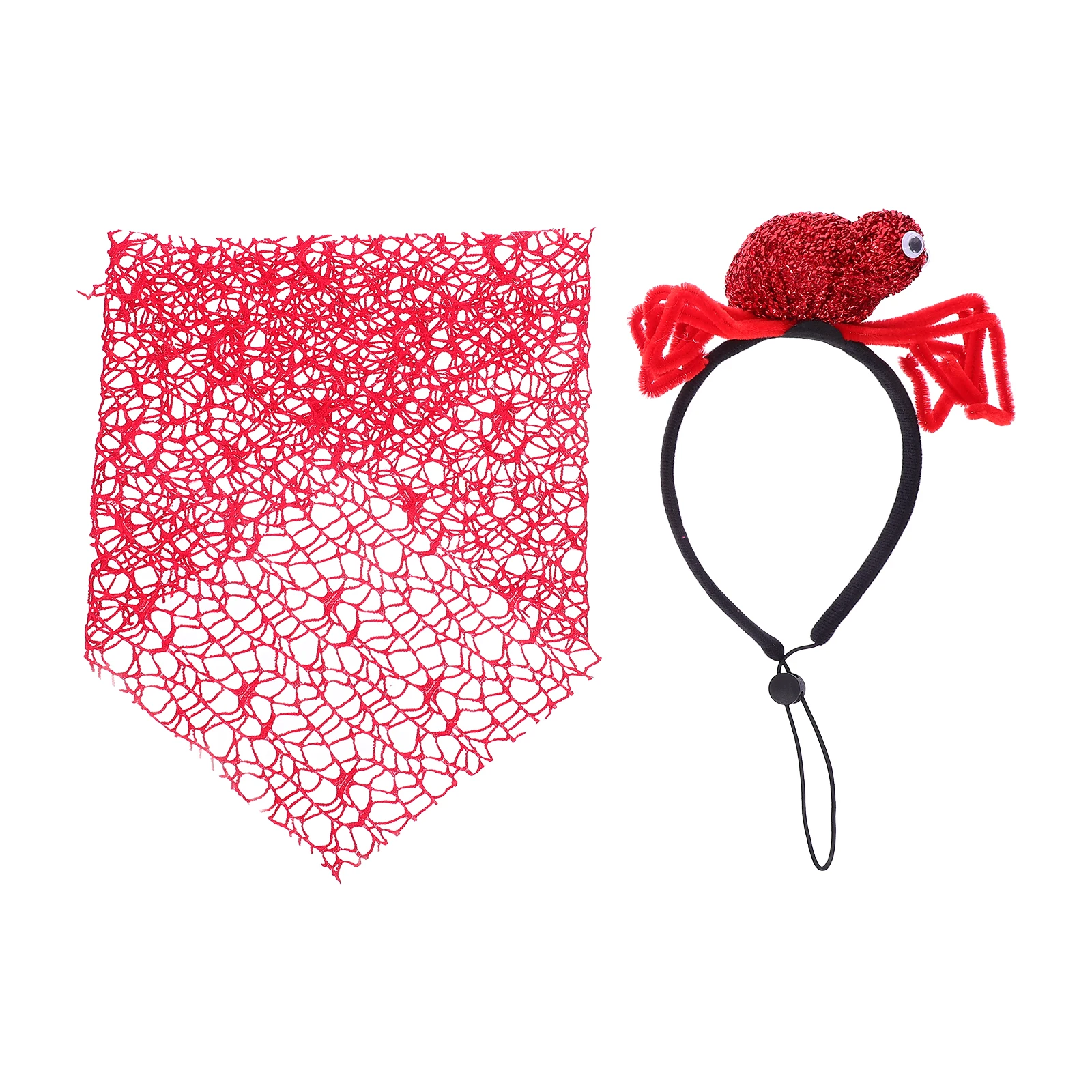 

2 Pcs Pet Saliva Headband Cat Halloween Costumes Dog Accessories Decorative Triangleanas Polyester Spider