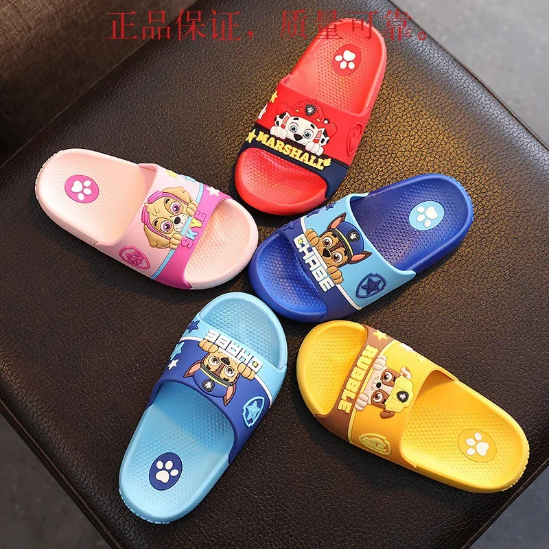 Paw Patrol pantofole per bambini ragazzi ragazze estate Indoor Household antiscivolo Baby Cartoon Anime chase sandali da spiaggia scarpe da casa per