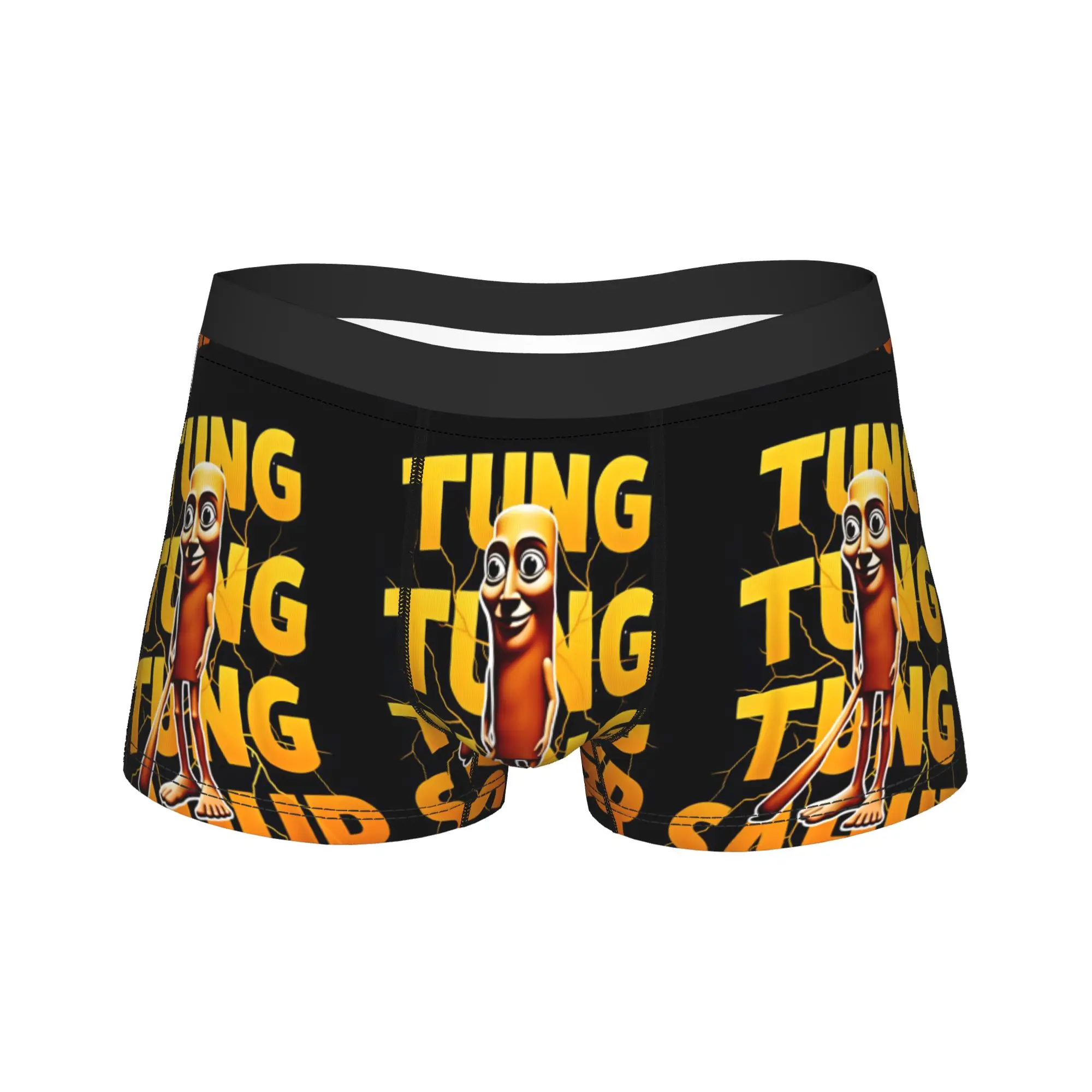 Tung Tung Sahur Bold Text Lightning Shorts Briefs  Underwear Hot Sale Man Novelty Trunk Custom Plus Size Underpants