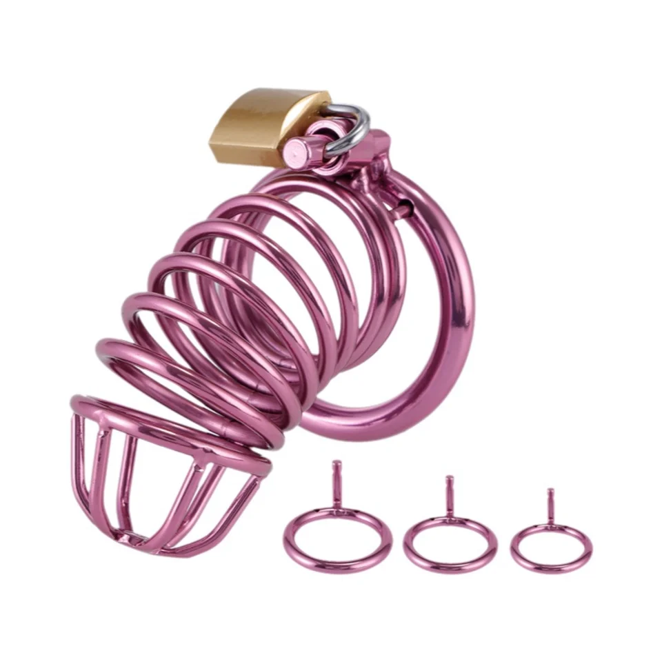 CB Purple Chastity Cage Male Binding Tool Cock Cage Sex Toys For Adult Penis Ring Lock Wearable Chastity Cage For Outdoor Gay18+