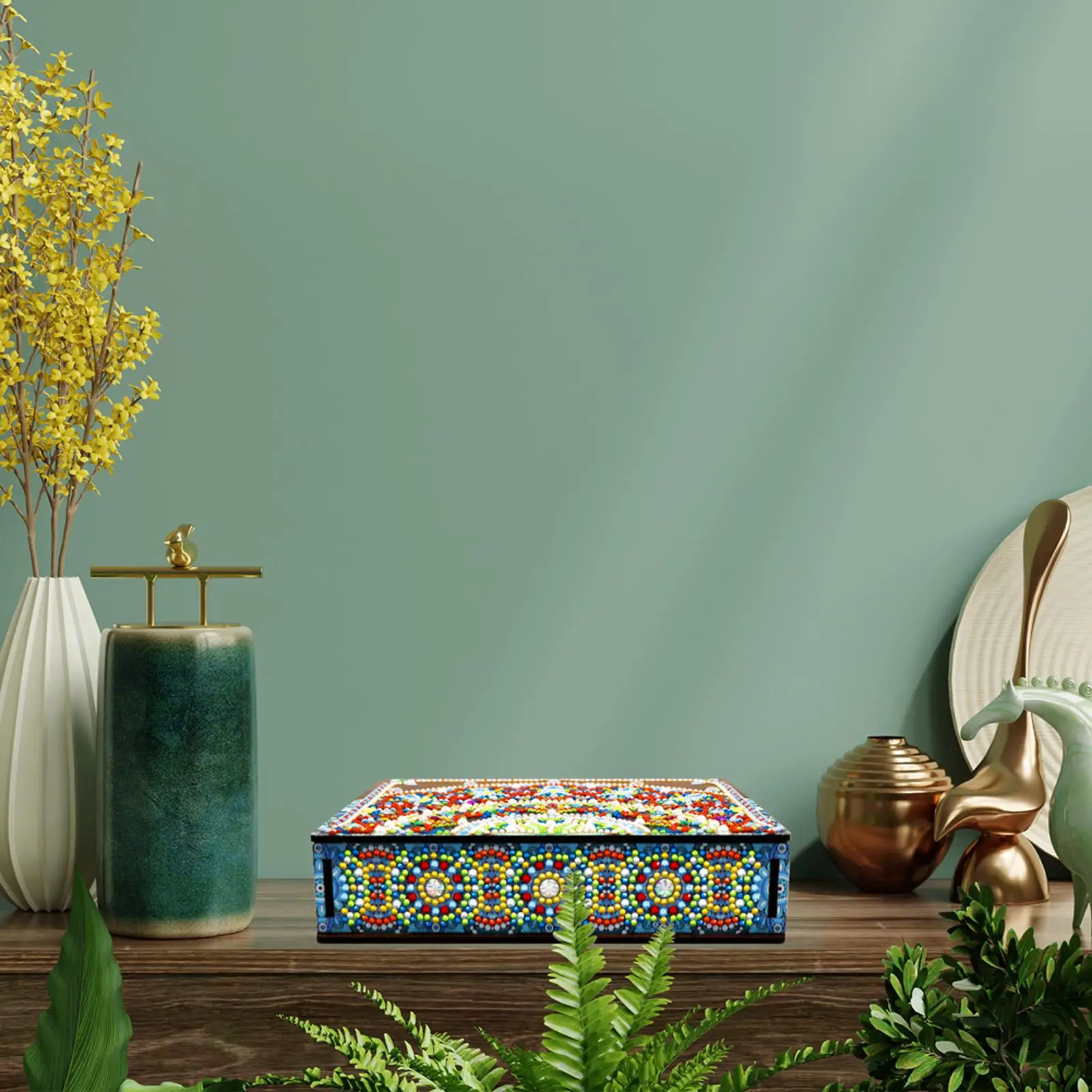 

Мандала Алмазный рисунок Коробка для хранения ювелирных изделий DIY Сверло специальной формы Деревянный чехол Держатель Мозаичный комплект Подарки ручной работы