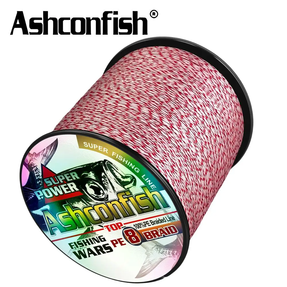 Ashconfish 8 Strands 8 Weaves 1500M Spot Line Mixed Color PE Multifilament Braided Fishing Line 6LBs -300LBs Fishing Wire Japan