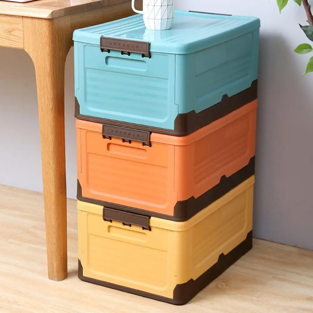 Folding Storage Box Multifunction Foldable Organizer Container Plastic Sundries Storages Supplies Organizer Box with Lid N EWW