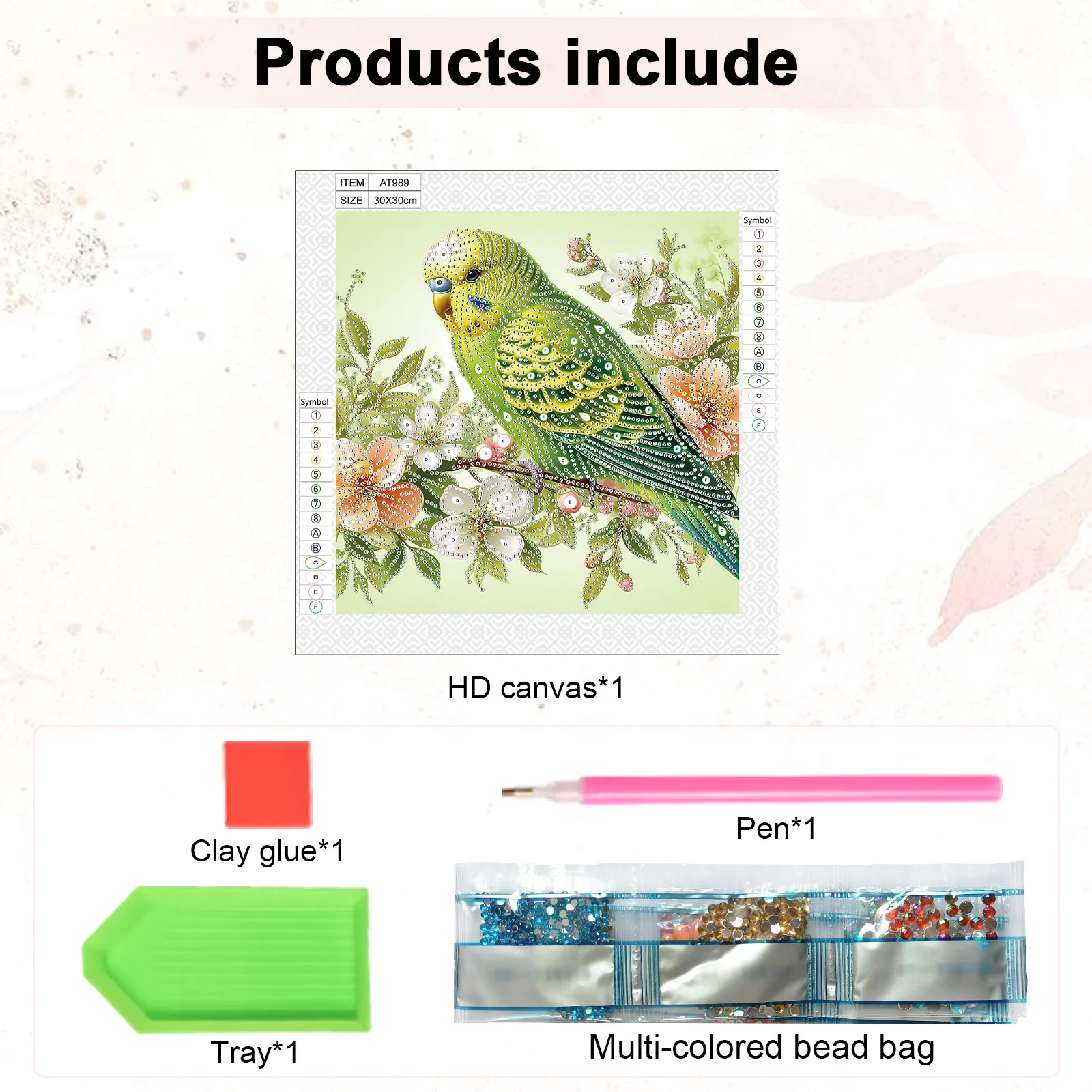 Special Shape Diamond Art Kits for Beginner and Adults,DIY Green parrot Diamond Art Painting Kits for Home Wall Decoration Gifts view 3