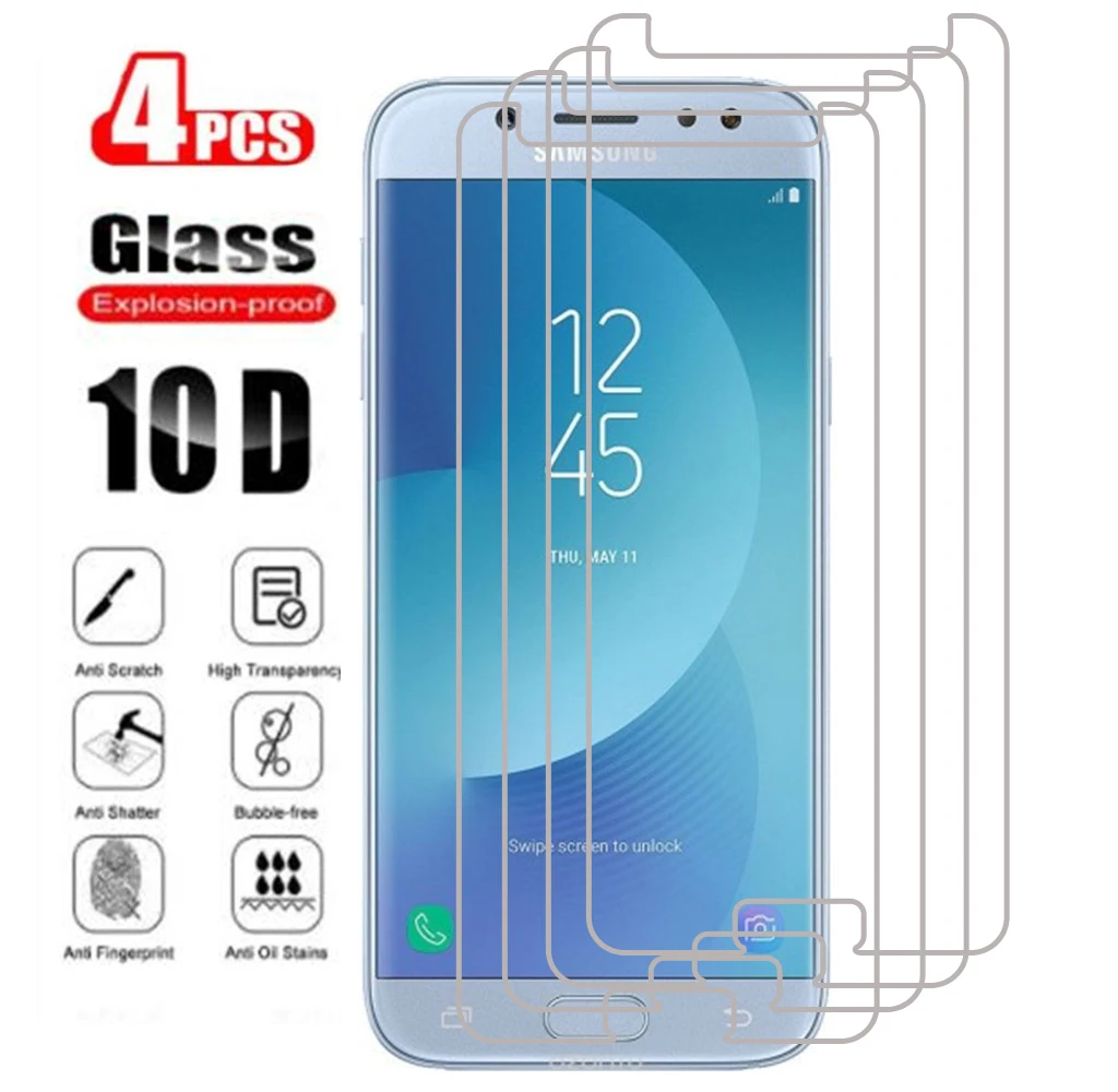 4Pcs 9H Tempered Glass For Samsung Galaxy J5 2015 J500F 2016 J510F 2017 J530F Screen Protector Phone Protective Glass Film