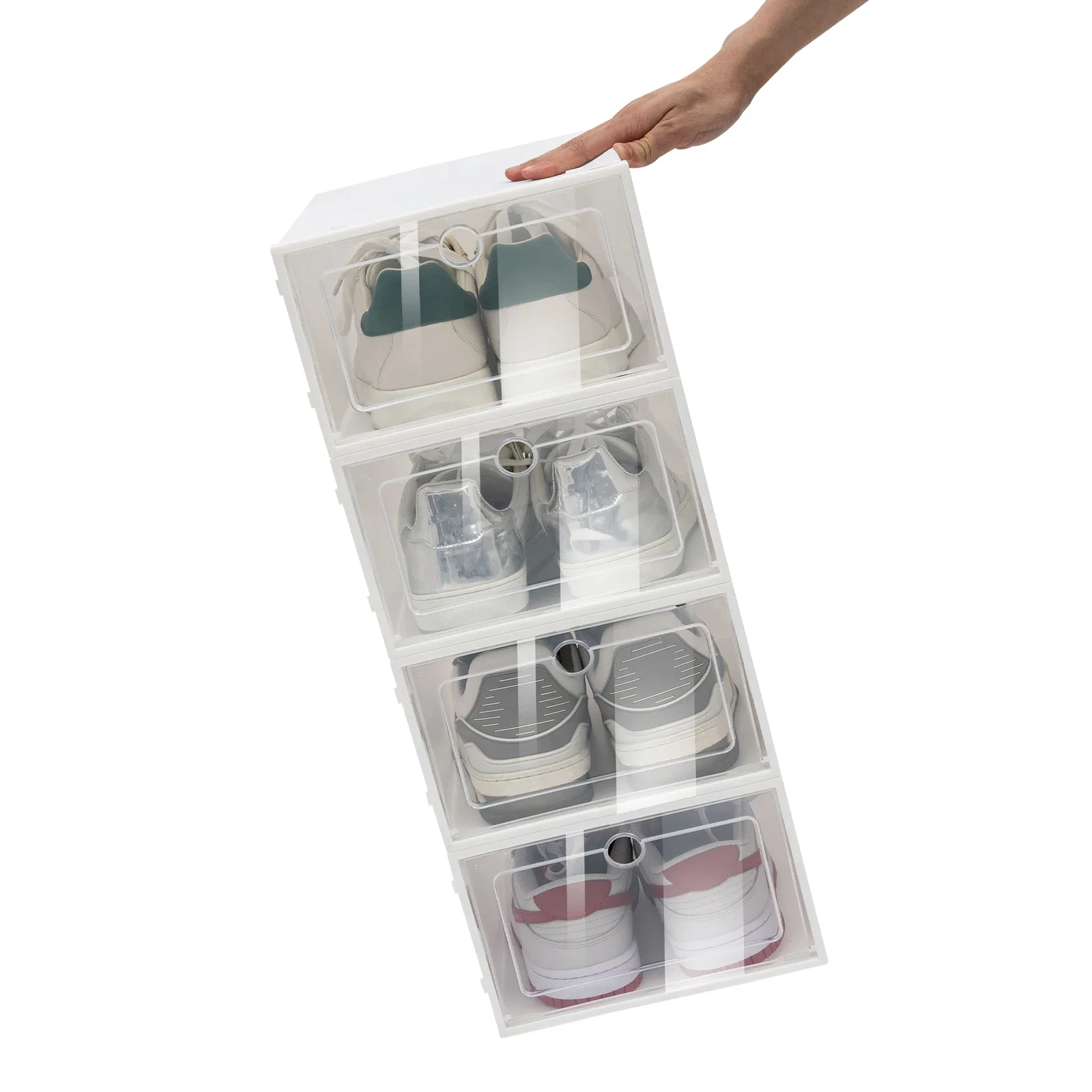 Clear Shoe Boxes Stackable Shoe  Boxes with Lids 24 Pack Shoe Boxes Clear Plastic Stackable Shoe Organizers  Closet