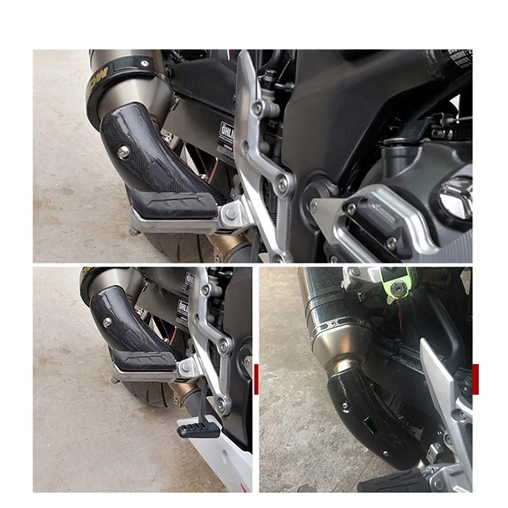 For Universal Motorcycle AR SC AK Exhaust Heat Shield Cover Muffler Link Pipe Protector Guard Anti-scalding Cover view 6
