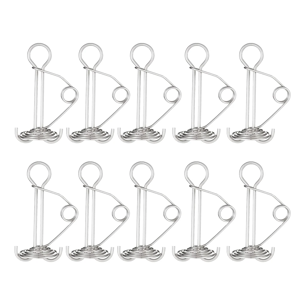 Pack of 10 Spiral Shaped Spring Deck Pegs Rope Buckles Portable Windproof Awning Tent Stakes Hook Outdoor Camping