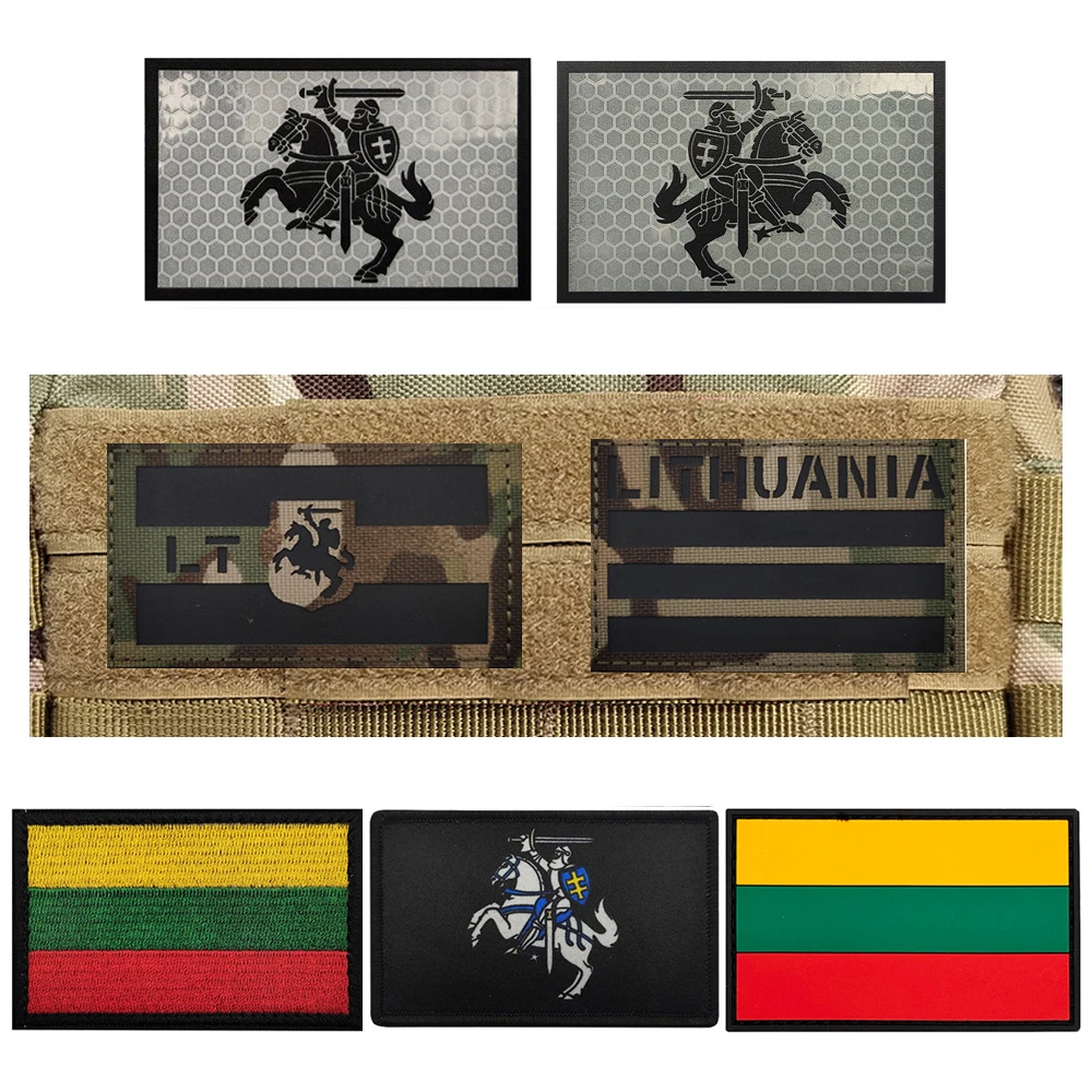 Parche reflectante bandera Lituania bordado – Brazalete táctico - imagen 5