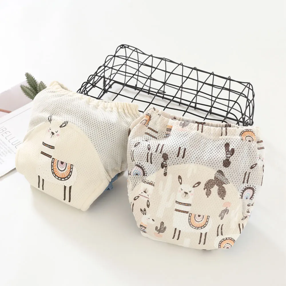 

2 шт./лот, детские водонепроницаемые многоразовые тренировочные штаны, милые хлопковые детские подгузники, шорты для младенцев, подгузники, трусики, нижнее белье для пеленания