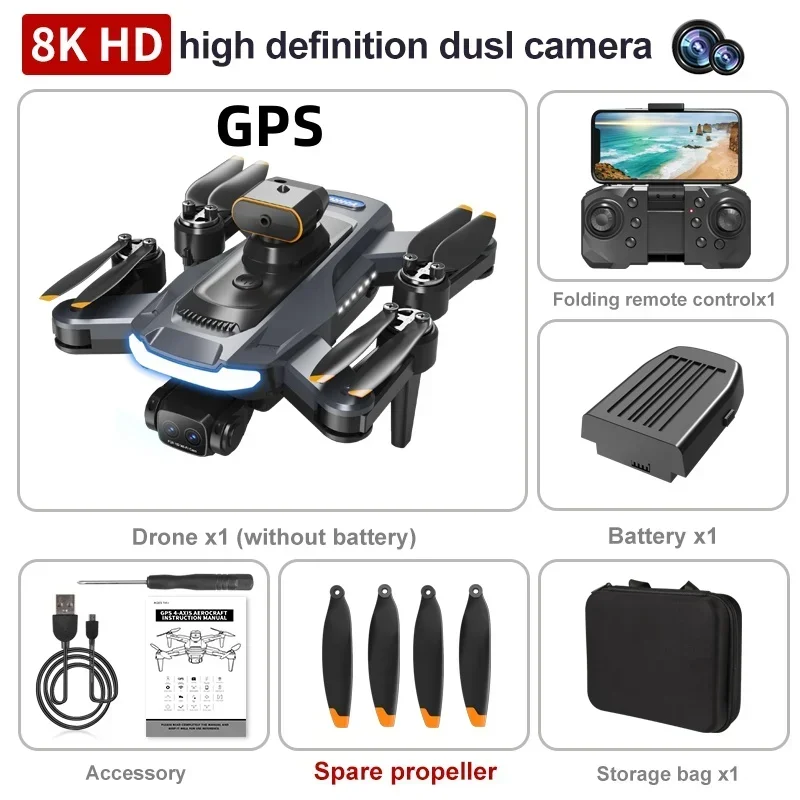 

2024 New A14 Drone GPS Professinal 8K HD Camera Four-way Dual-Camera Intelligent Obstacle Avoidanc Brushless Quadrotor 10000M