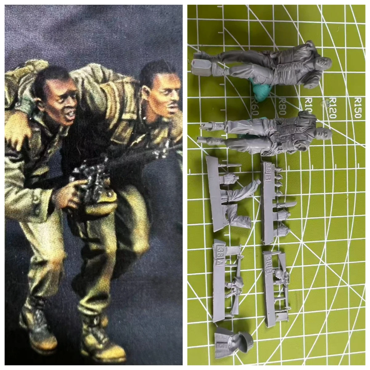 

1/35 литая модель из смолы, братья корпуса морской пехоты США, 2-местная модель сцены, игрушка, неокрашенная