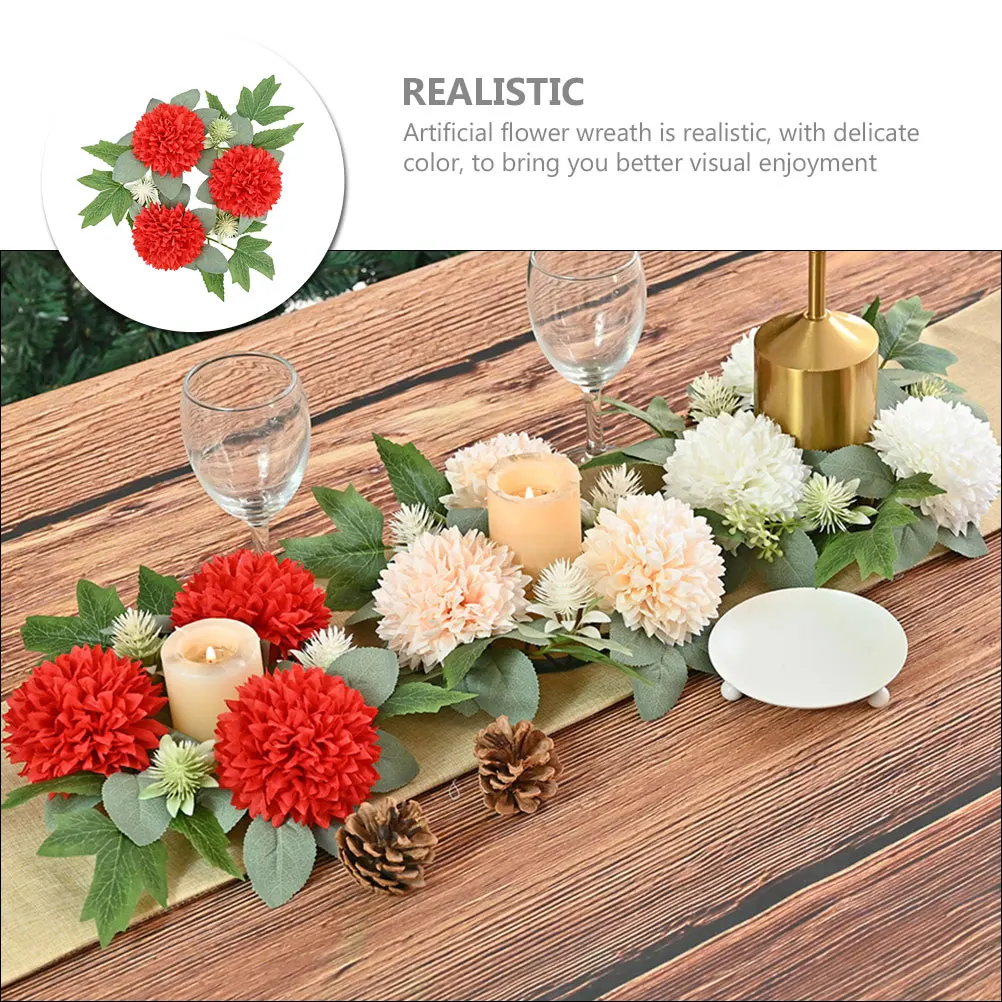 

Halloween Ring Pink Decorative Artificial Flower Wreath Compact Wedding Birthday Party Decor Rings Farmhouse