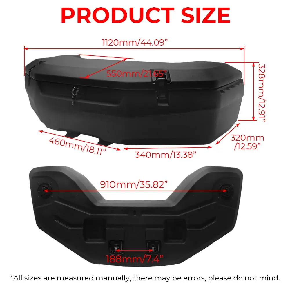 For Can-am Outlander PRO Max 500 700 Maverick R X RS MAX 2024-26 ATV UTV 30L Cargo Storage Box Lockable Rear Trunk Rack Bin