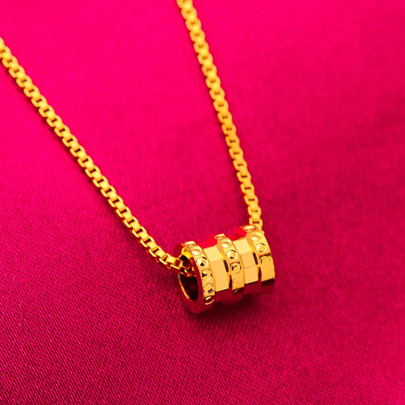 

Vietnam Sand Gold Small Man Waist Pendant Necklace Brass Gold Plated Women Fashion Collar Chain Wedding Holiday Gift