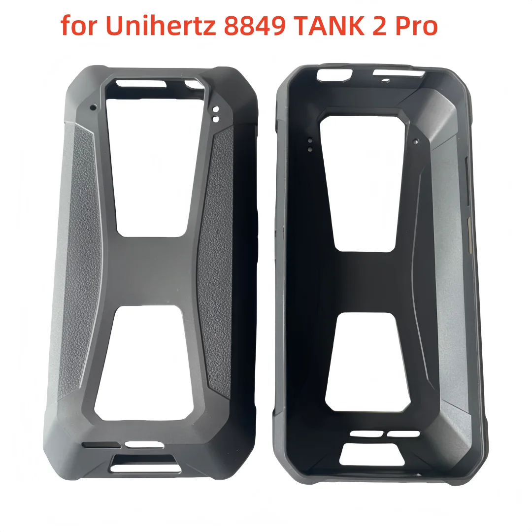 Official Original Luxury Silicone Case, Half-wrapped Black Cover with Tempering Glass for Unihertz 8849 TANK 2 Pro