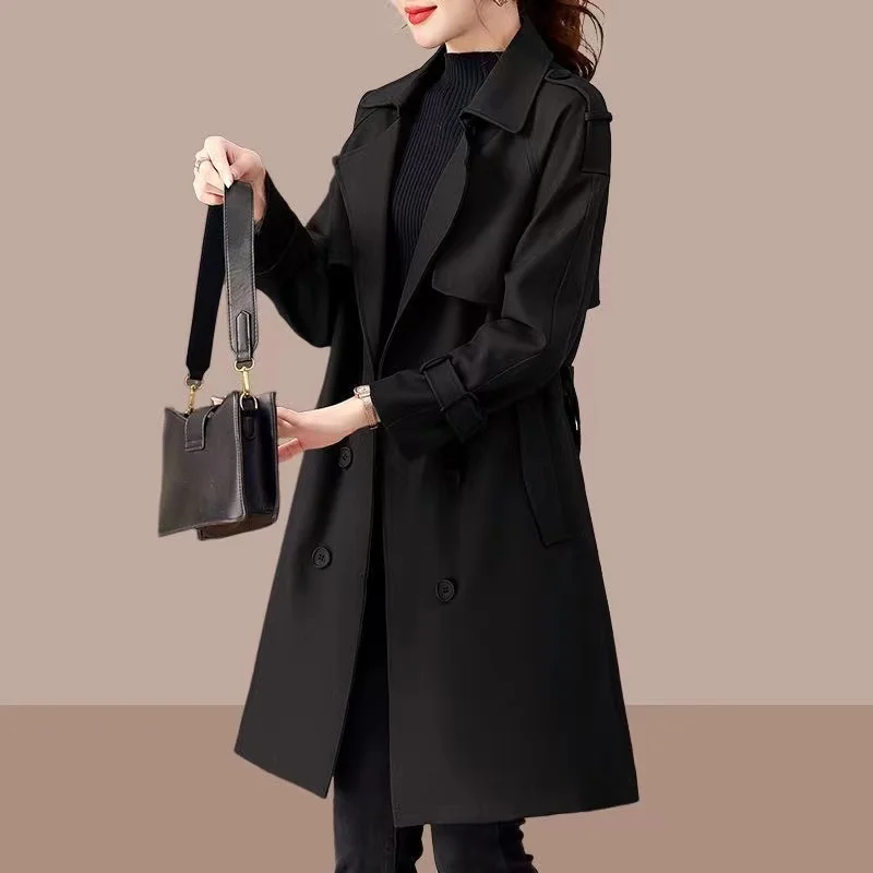 Spring Autumn Trench Coat Women 2024 New Korean Mid Long High-End Temperament Fashion Overcoat Windbreaker Female Outerwear