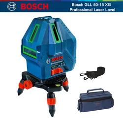 Bosch GLL 50-15 XG Professional Laser Level 5 Lines Green Beam 3D Self-leveling Horizontal & Vertical Cross Measuring Tool