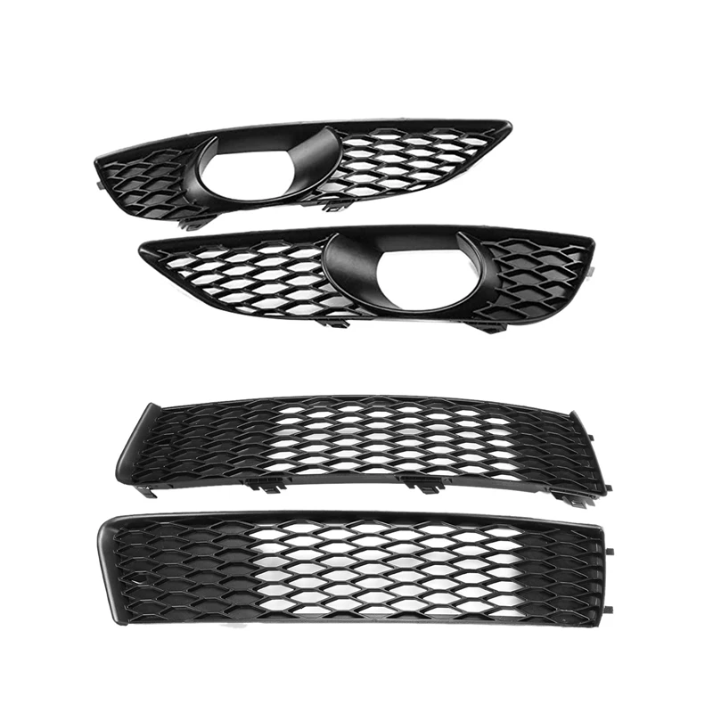 

2 Pair Car Front Bumper Fog Light Grille Cover - 4L0807697B & 4L0807675C