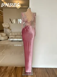 Formal Long Sleeve Prom Dress 2026 Luxurious Beaded Shiny Evening Dress Stylish A Line Flannel Knee-Length Gown Customized