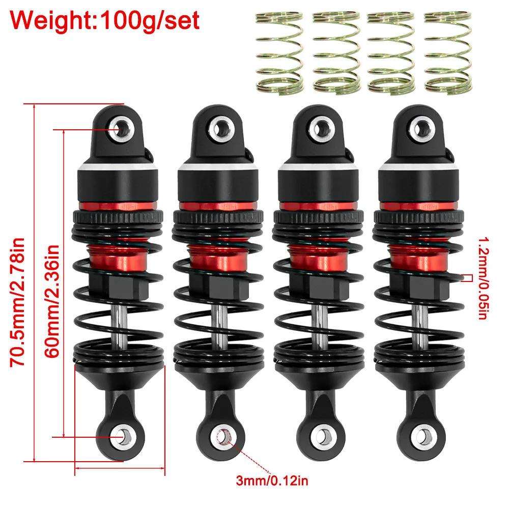 Kit d'amortisseur avant et arrière RC pour Trxs 1/16 Mini Slash BL-2S 4x4 camion de parcours court-108164-1 Mini rallye VXL Ford RS200